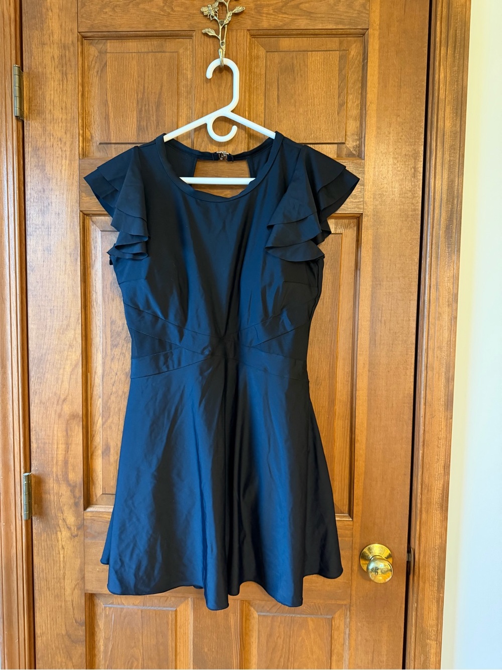 Black Ruffle Sleeve swim dress